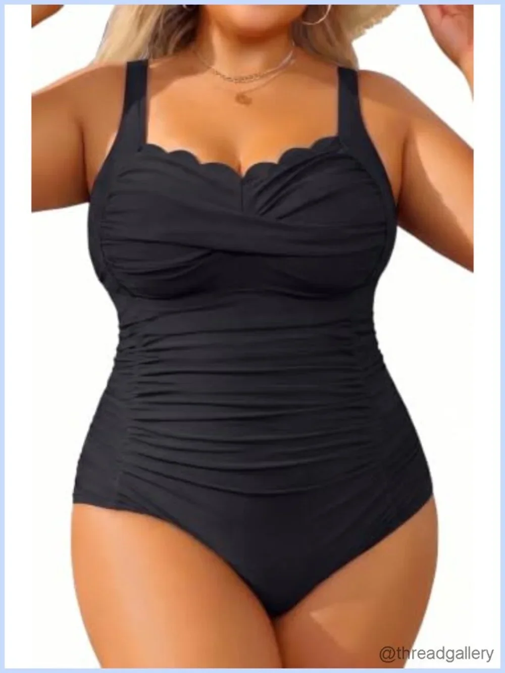 Plus Size One Piece Swimsuit Tummy Control Full Coverage Bathing Suit Adjustable
